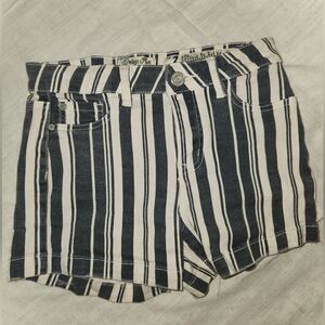 Striped Black and White Shorts
